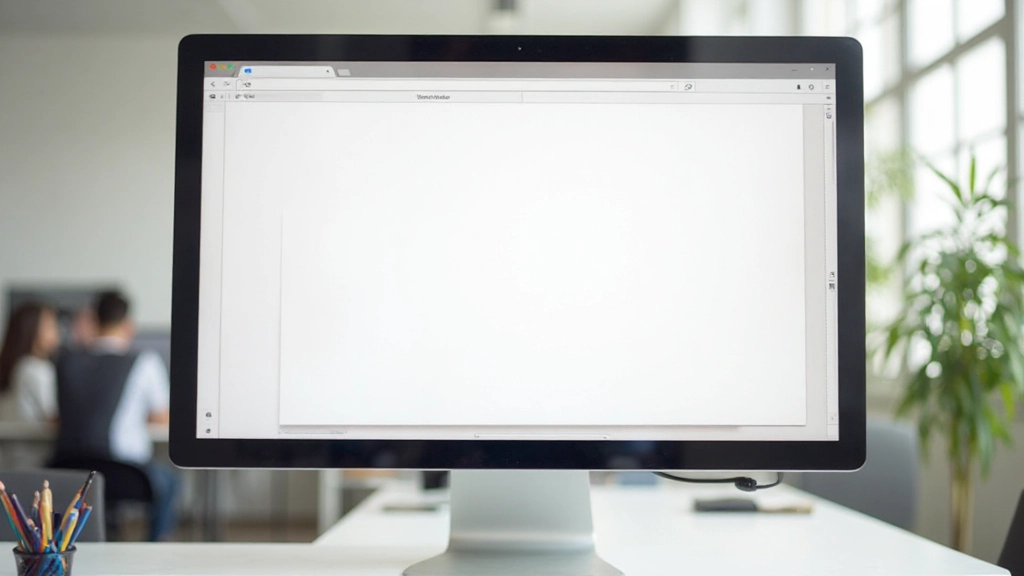 Minimalistische desktop interface met veel witruimte rond tekstblokken