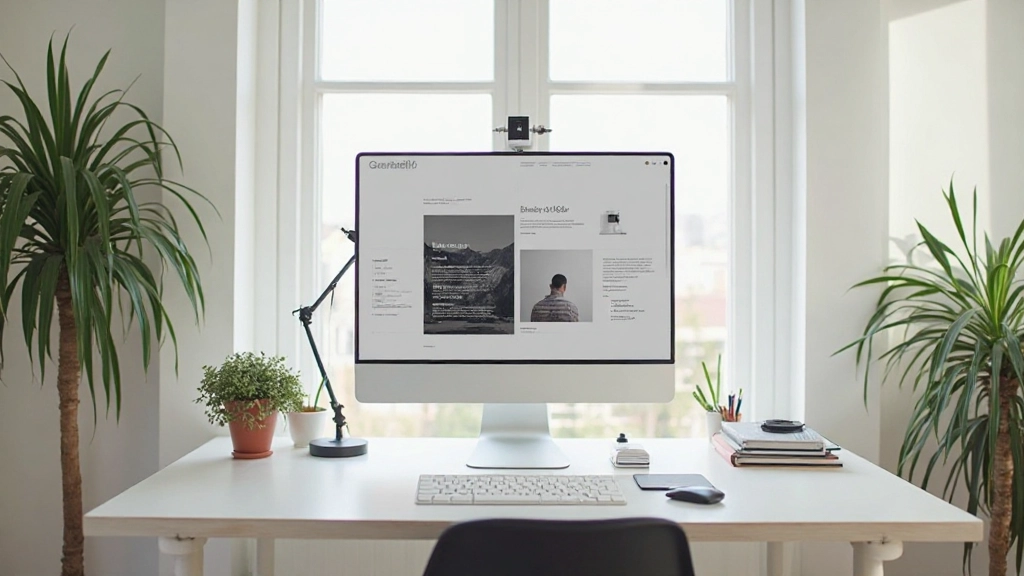 Minimalistisch design studio met modern werkplek