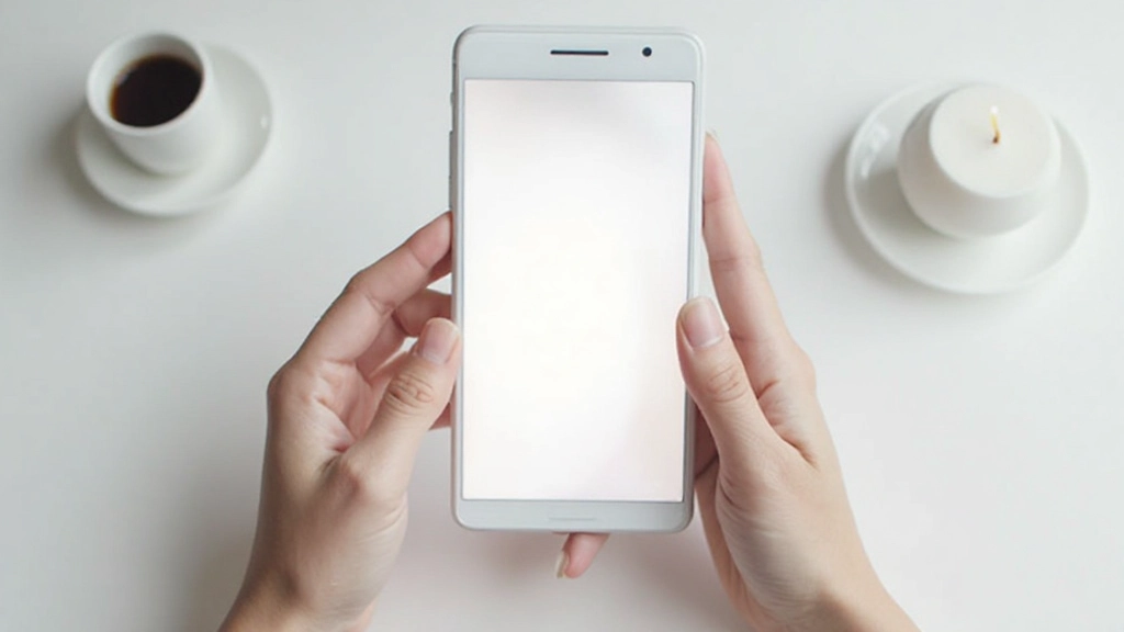 Smartphone scherm met schone, minimalistische app interface in zwart-wit